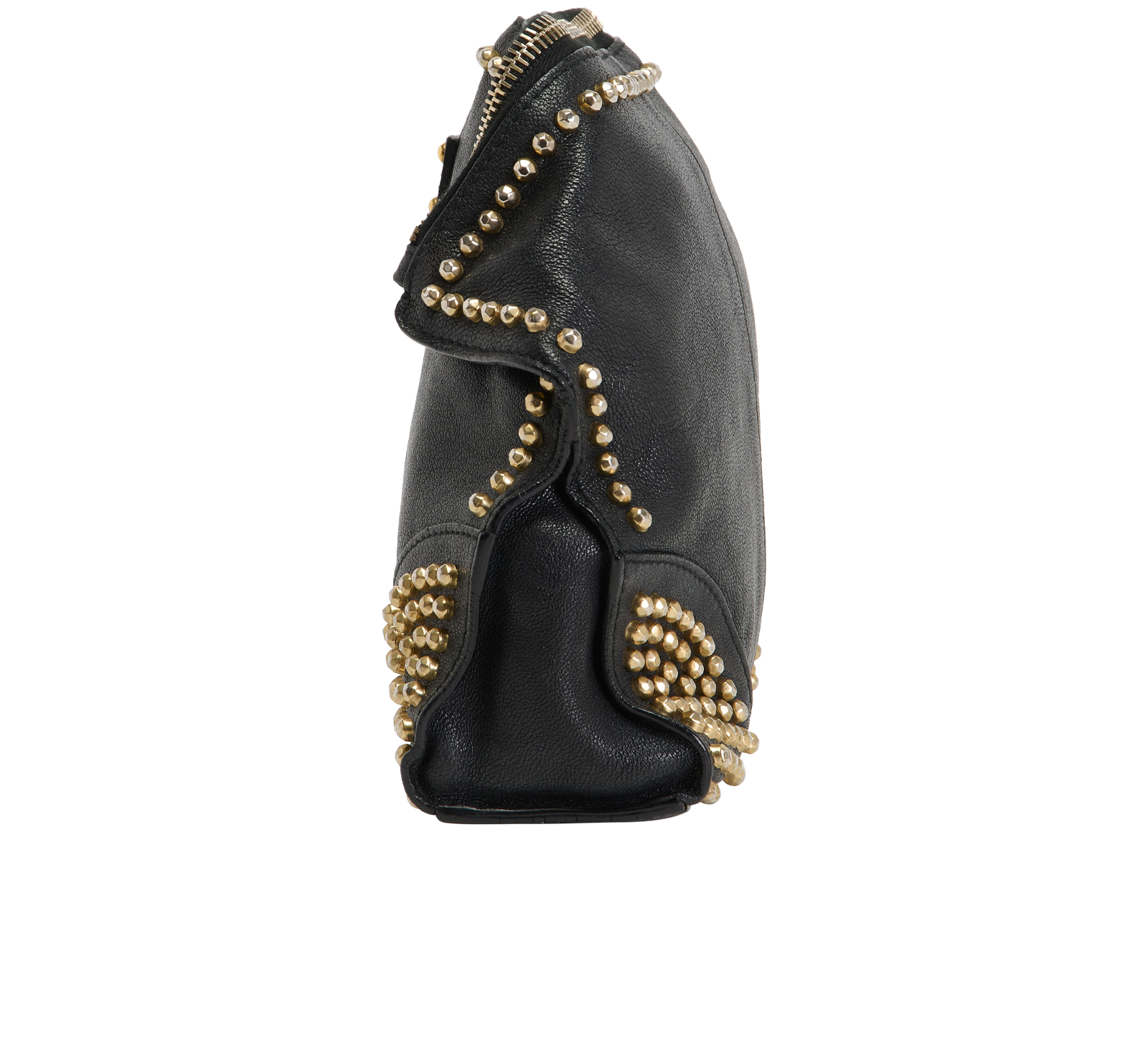 Demands Studded Clutch, &pound;310, Handbags, Black, Leather, Bottom view